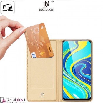 Dux Ducis dirbtinės odos atverčiamas dėklas - auksinės spalvos (REDMI NOTE 9S/NOTE 9 PRO)